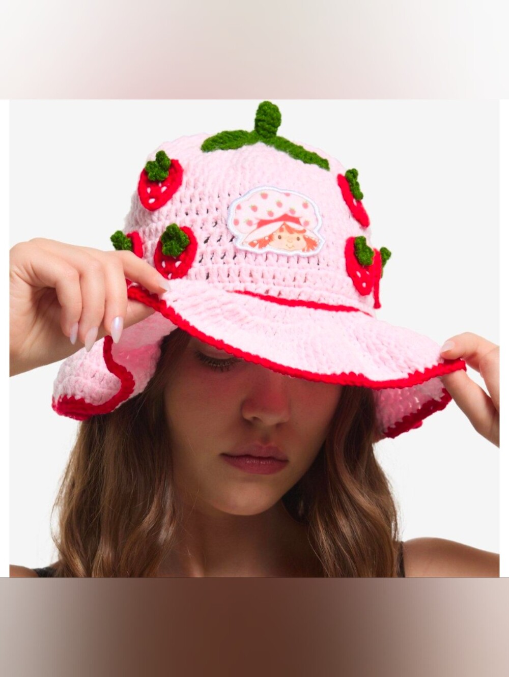 Strawberry Shortcake Strawberry Knit Bucket Hat Pink New with Tags!
